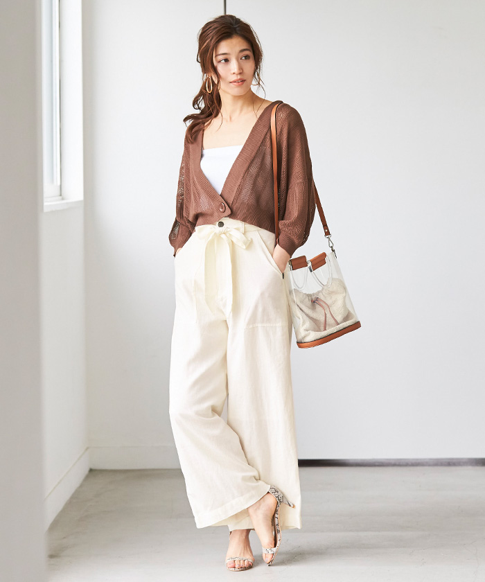 リネンレーヨンワイドパンツ通販 30代 40代のオフィスカジュアル レディースファッション通販 Ur S ユアーズ 公式通販サイト