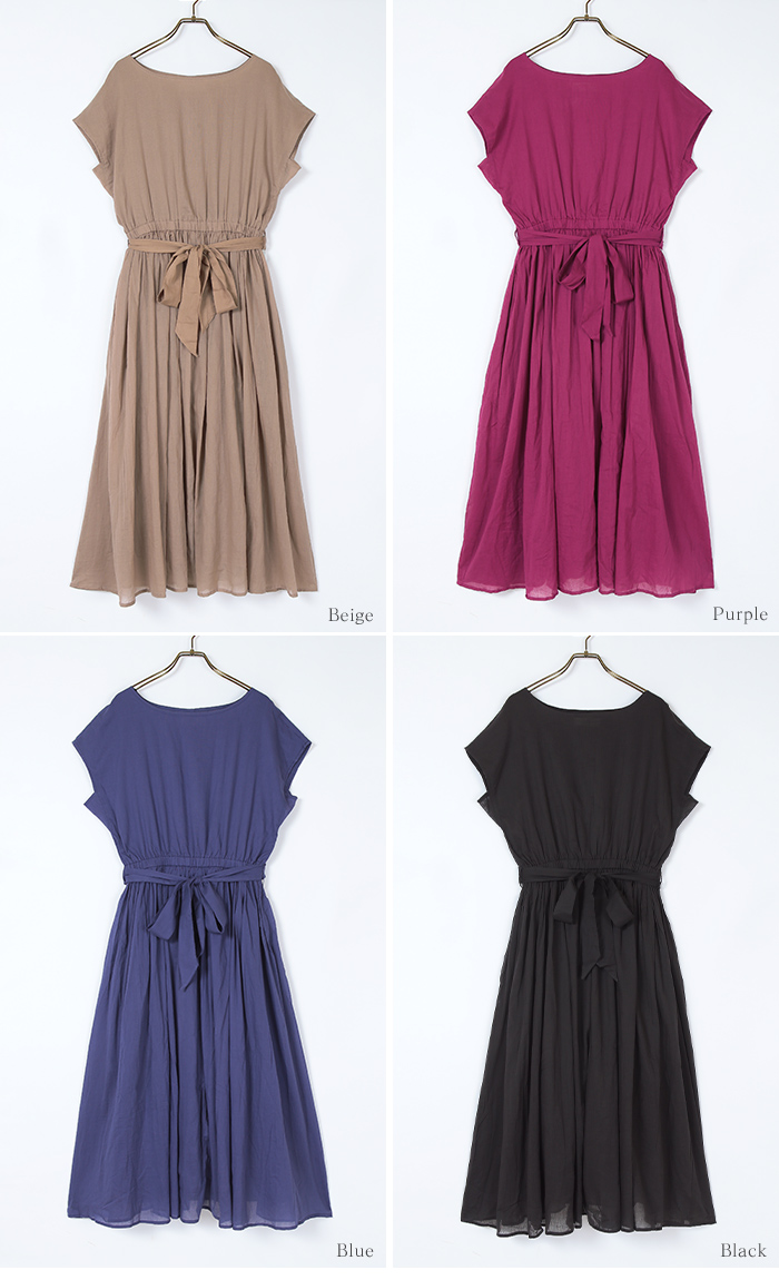 リボン付きフレンチスリーブワンピース通販 30代 40代のオフィスカジュアル レディースファッション通販 Ur S ユアーズ 公式通販サイト