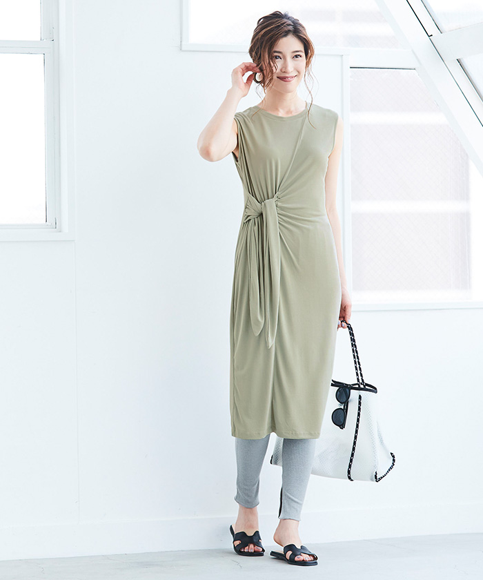 フロントノットワンピース メール便可 50 通販 30代 40代のオフィスカジュアル レディースファッション通販 Ur S ユアーズ 公式通販サイト