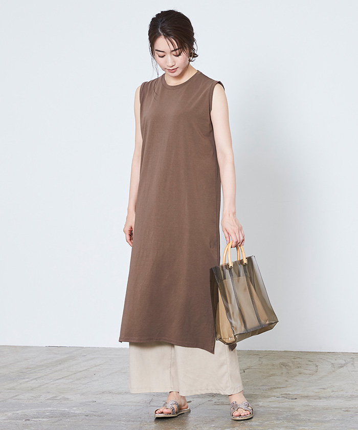 ノースリーブロングワンピース メール便可 50 通販 30代 40代のオフィスカジュアル レディースファッション通販 Ur S ユアーズ 公式通販サイト