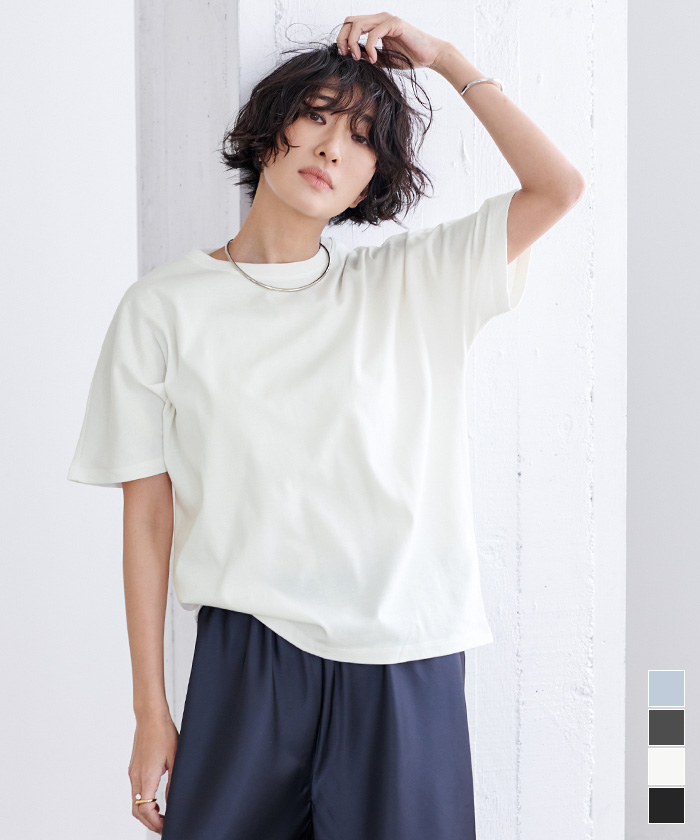 汗染み防止ハーフスリーブTシャツ【メール便可／70】｜レディースブランド ur's(ユアーズ)公式通販｜オフィスカジュアル・トレンドファッションを提案