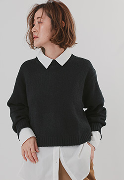 クルーネッククロップドオーバーサイズニット | ur's（ユアーズ）