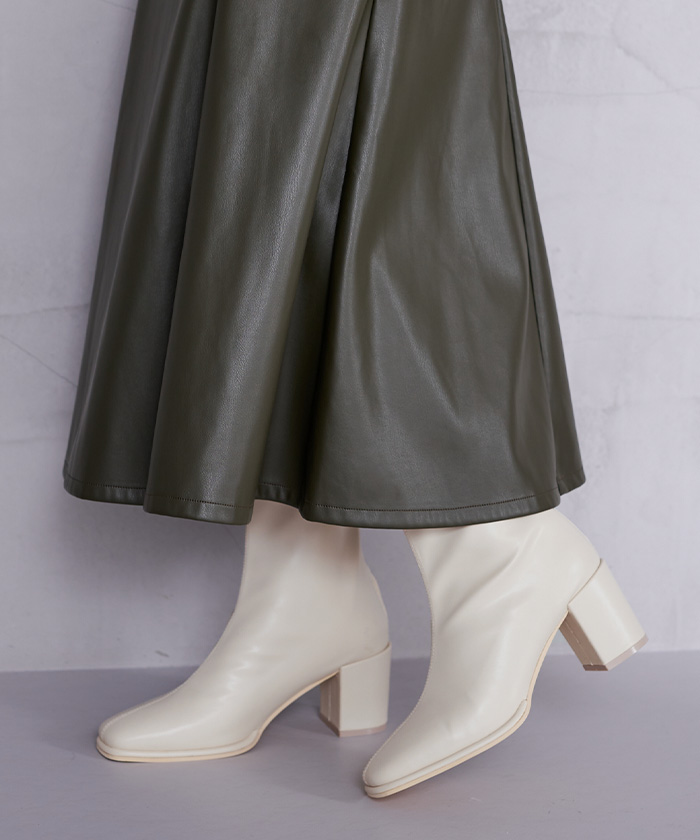 uni's room■2color スパンチャンキーヒールブーツ SS-AW23-35 厚底 チャンキーヒール スタイリッシュ ロングブーツ 1848[品番