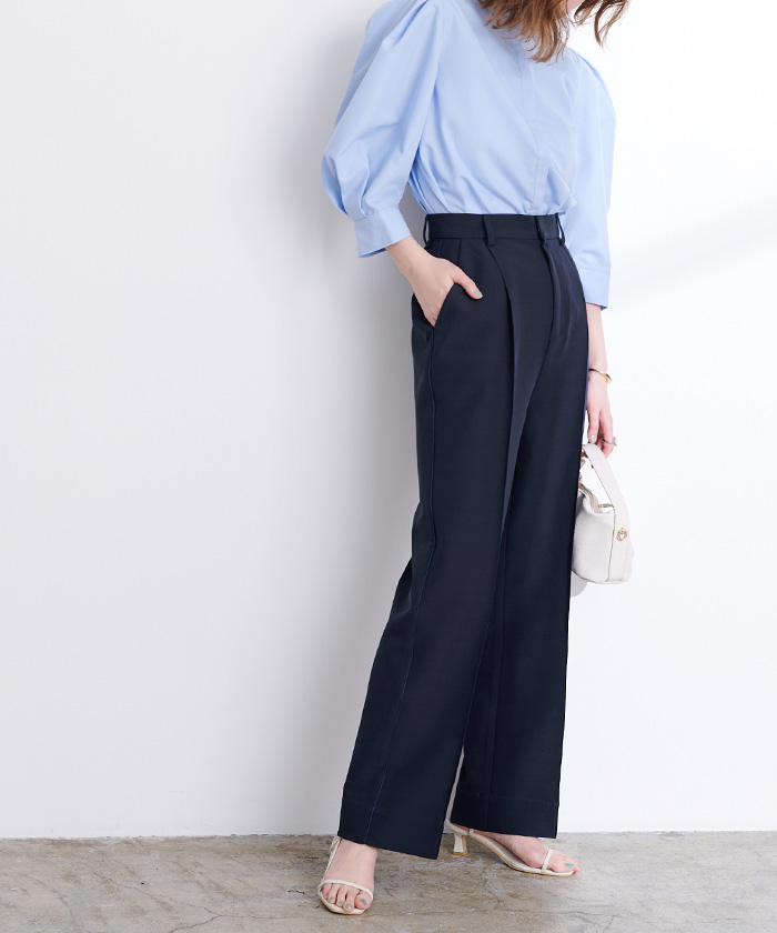 Ans Dotsloevner ストレートパンツ ラインタックストレートパンツ | ur's（ユアーズ）