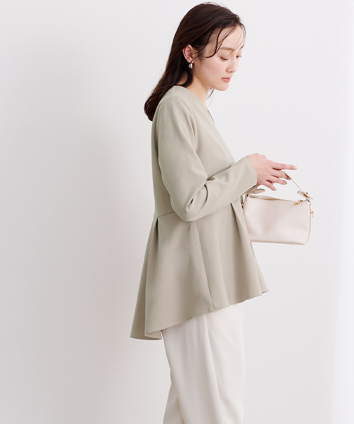 30％off】ペプラムタックトップス(ブラック) - seventen