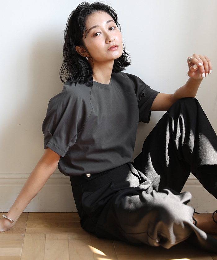 汗染み防止タックボリュームスリーブTシャツ【メール便可／70】 | ur's