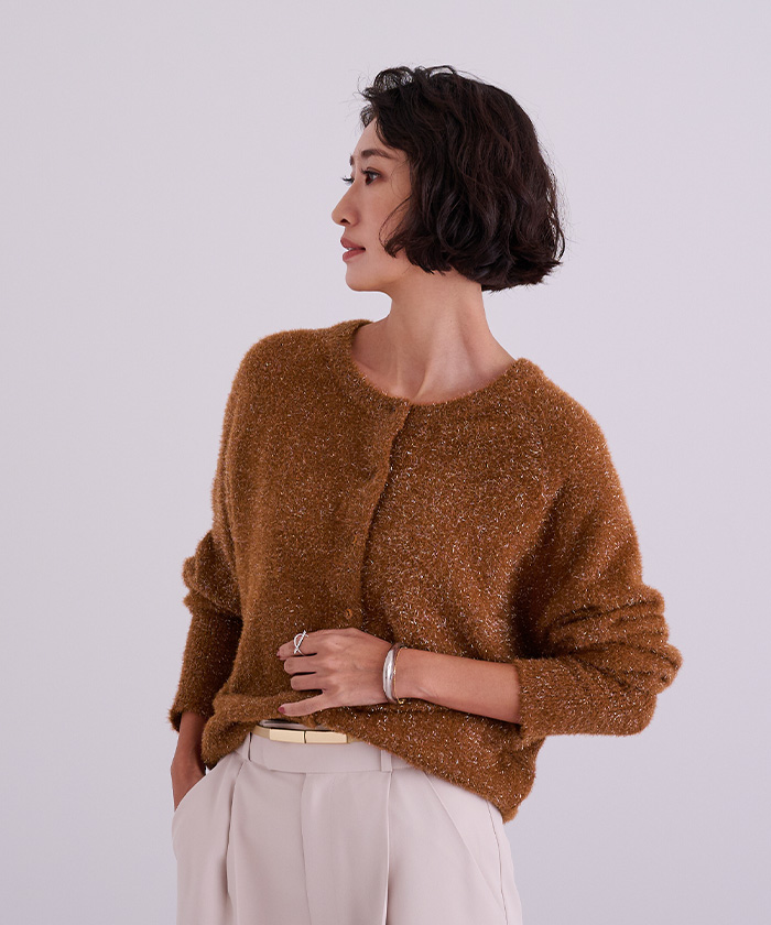 cygne ラメカーディガン Clarisse　ブラック cygne ラメカーディガン Clarisse ブラック トップス
