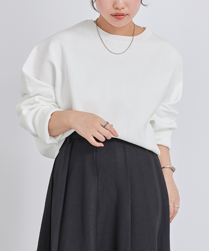 スポンディッシュオーバーサイズクロップドニット | ur's（ユアーズ）