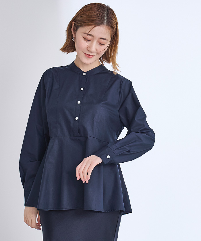 タックペプラムシャツブラウス【メール便可／100】 | ur's（ユアーズ）