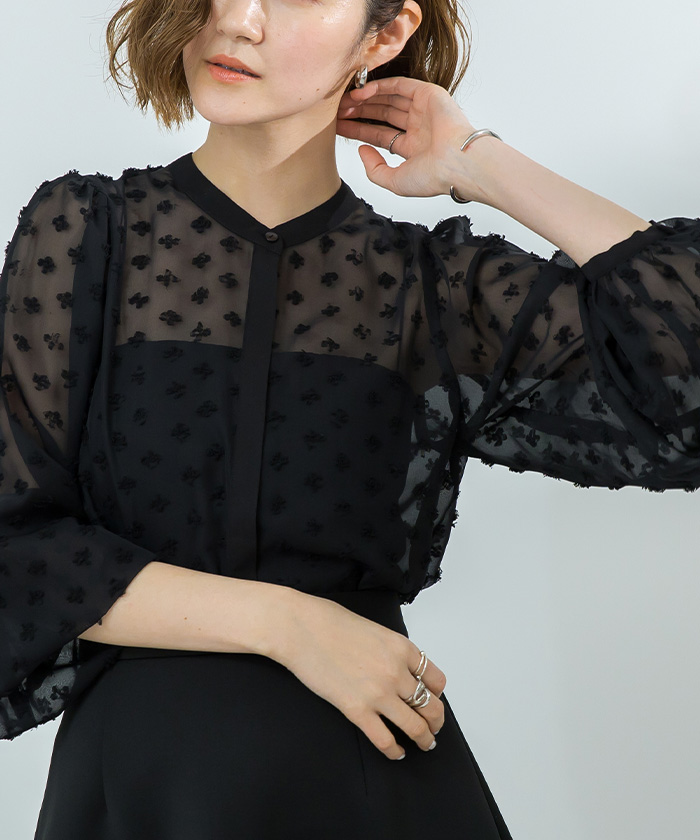 ドビードットバンドカラーブラウス【メール便可／100】 | ur's（ユアーズ）