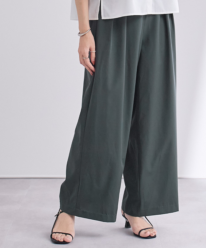 撥水ウエストゴムツータックワイドパンツ | ur's（ユアーズ）