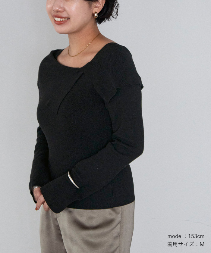 ブラック ケープスタイル ニット ブラック ケープスタイル ニット