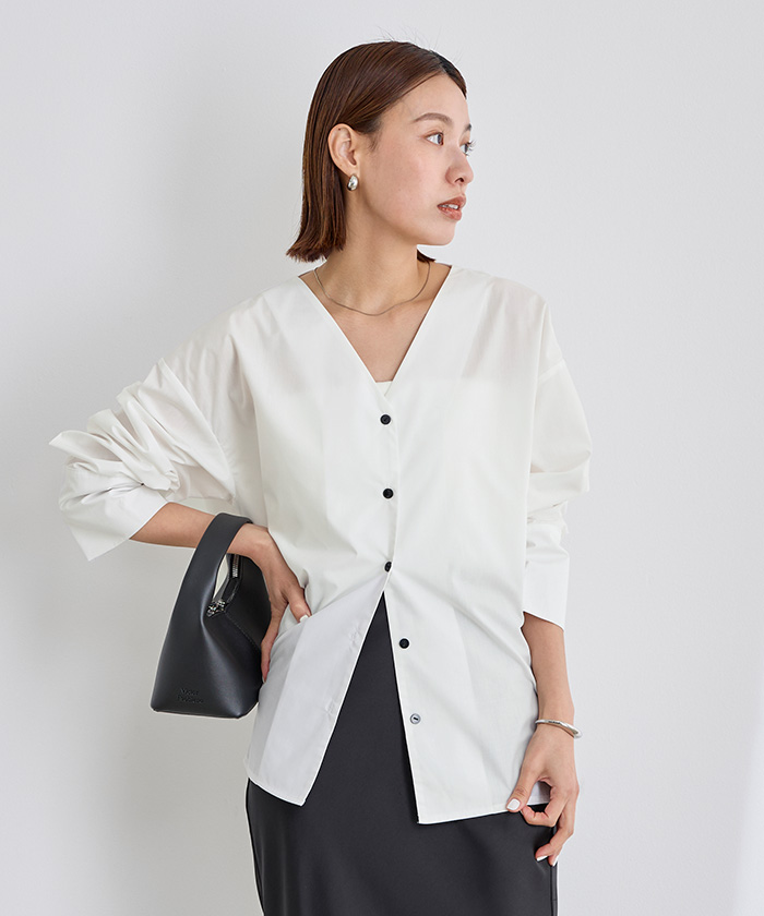 gomme - ゴム gomme Wave Blouse ウェーブ ブラウス シャツ 総柄 ゴム gomme Wave Blouse ウェーブ ブラウス シャツ 総柄（gomme