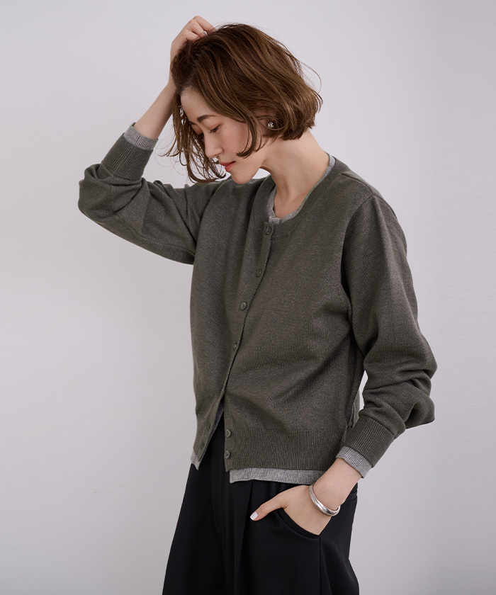 3レイヤード ニット カーディガン / 3 LAYERED KNIT CD 3レイヤード