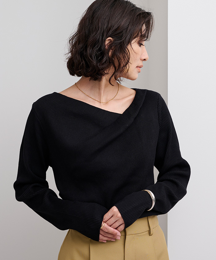 オフショルダーリブニットトップス | ur's（ユアーズ）