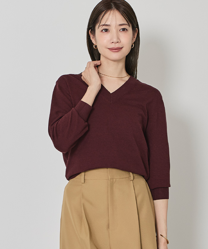 もちもちVネックニット【メール便可／100】 | ur's（ユアーズ）