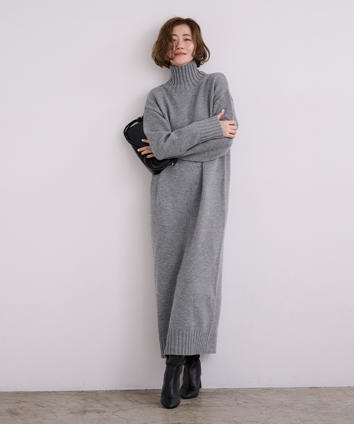 コユリンさまお取置き2/1⭐️2点⭐️ルネスカートとエムズグレイシーハイネックニット タートルネックIラインニットワンピース | ur's（ユアーズ）