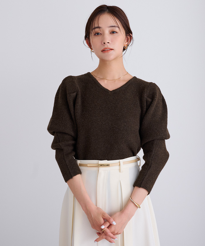 前後2wayパフスリーブニット | ur's（ユアーズ）