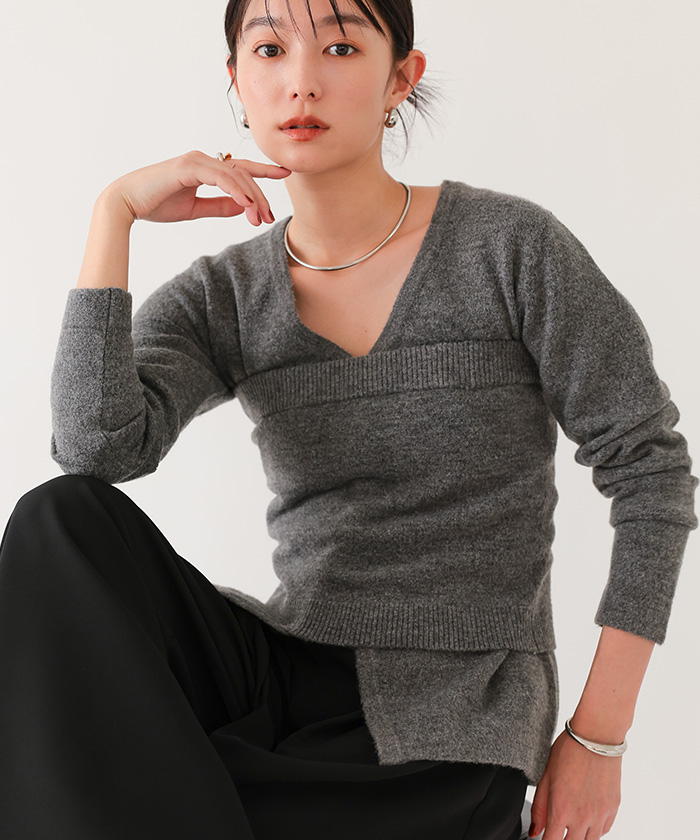 【くく ✨】Adonisis ＆ バーニーズカーディガン 2点セット Xラインニットカーディガンとロングスカート2点セット【set