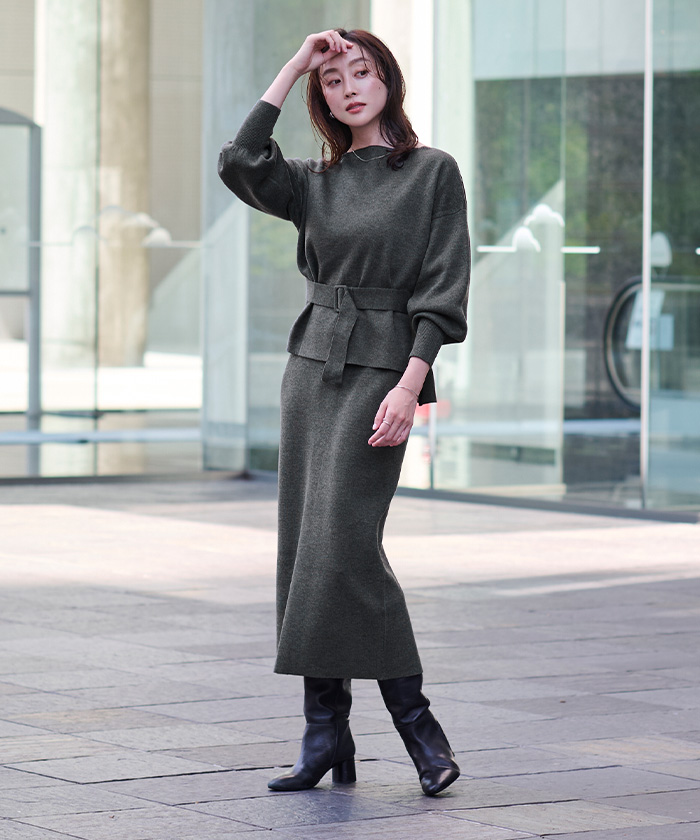 DESCENTE♡ニット＆スカートセットS&58 DESCENTE♡ニット＆スカート