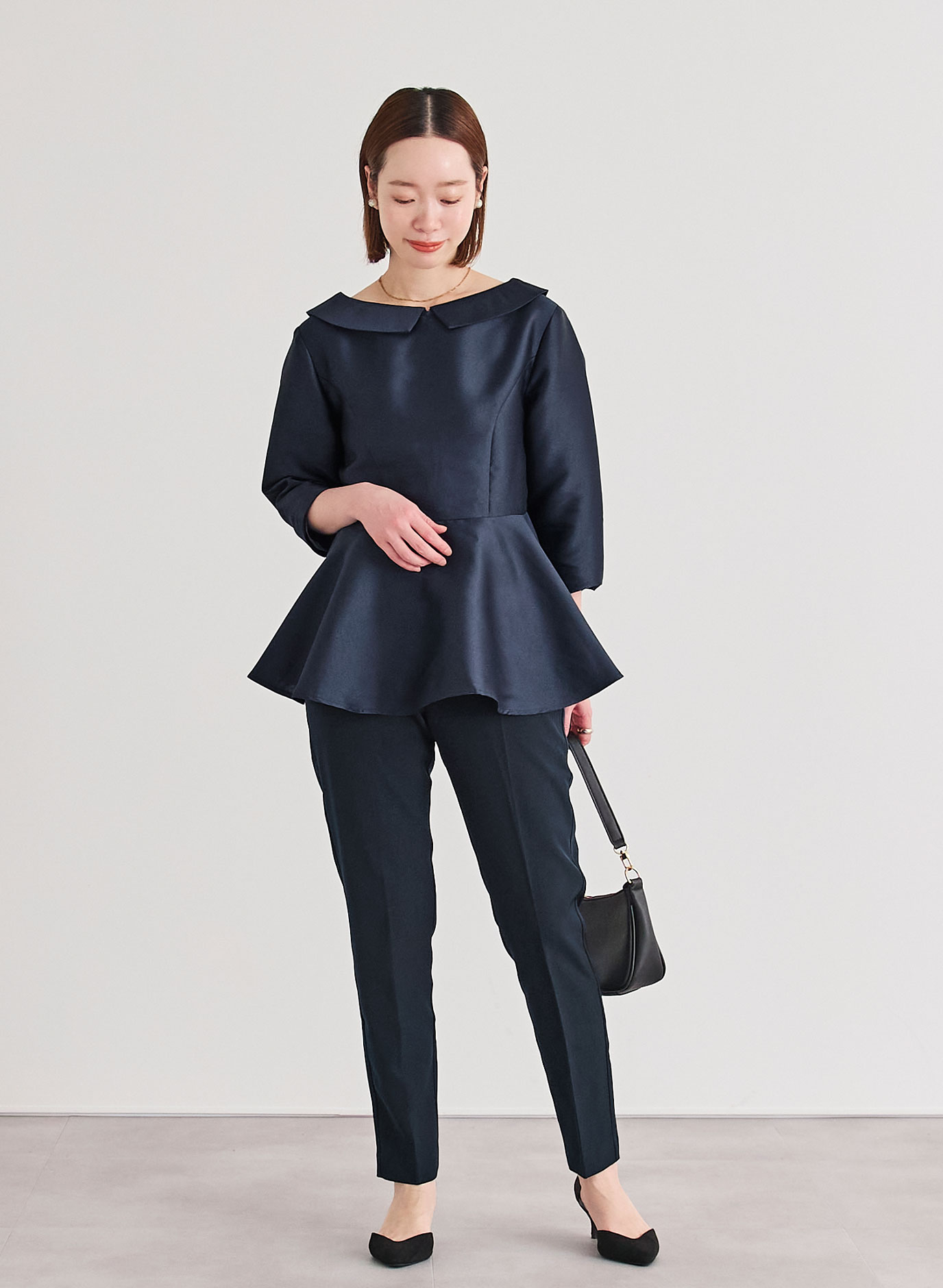 2wayペプラムブラウスの卒業式の着こなし1